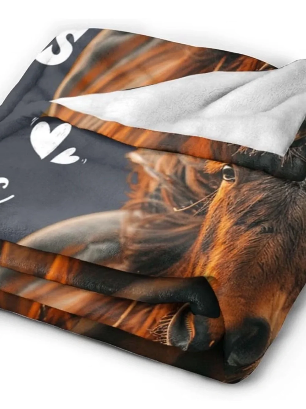 Just A Girl Who Loves Horses Plush Throw Blanket - Brown & Black 50 by 40